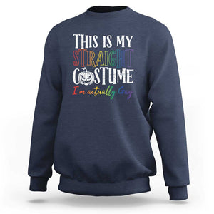 Funny Halloween LGBT Sweatshirt This Is My Straight Costume TS09 Navy Print Your Wear