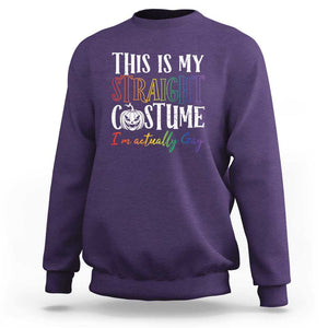 Funny Halloween LGBT Sweatshirt This Is My Straight Costume TS09 Purple Print Your Wear