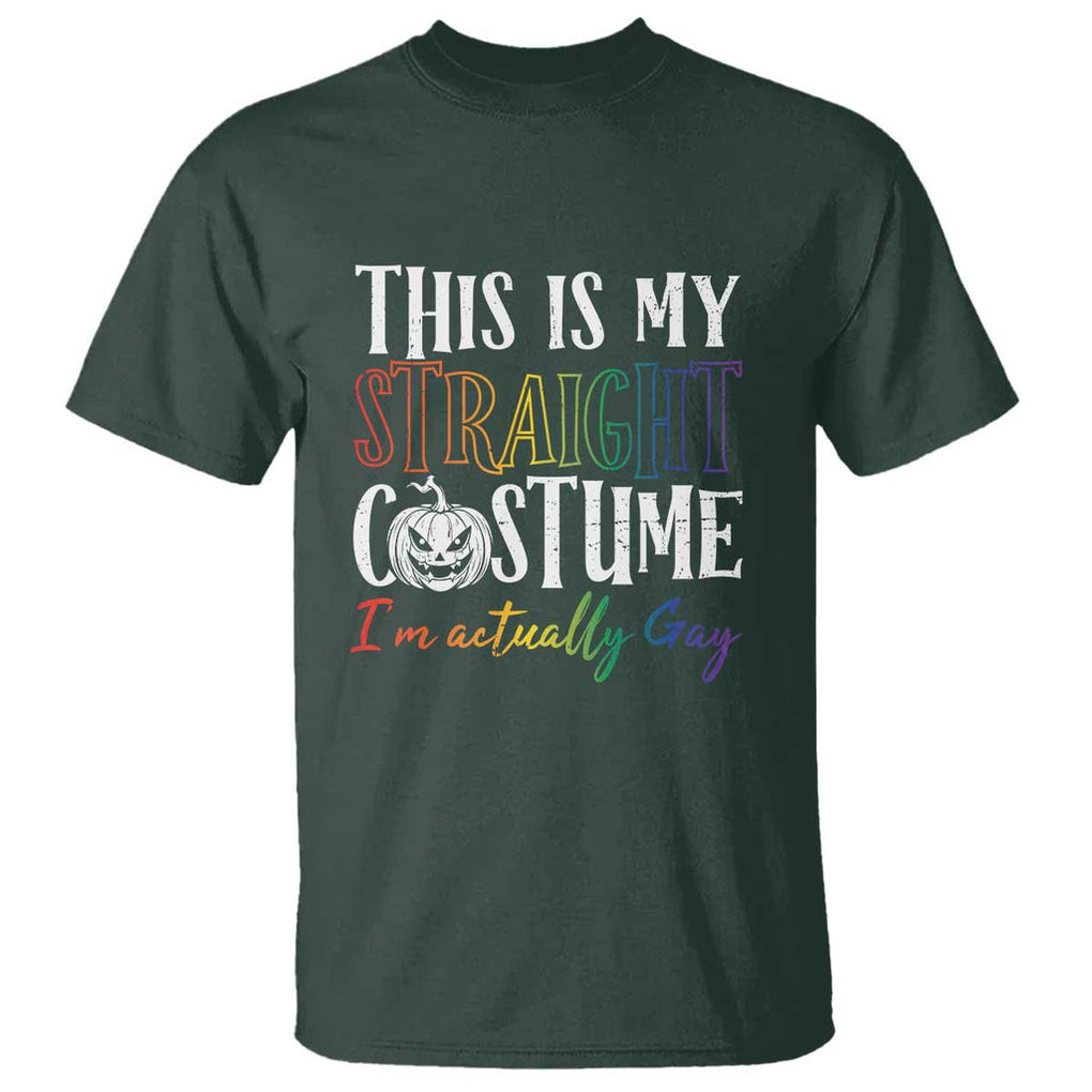 Funny Halloween LGBT T Shirt This Is My Straight Costume TS09 Dark Forest Green Print Your Wear