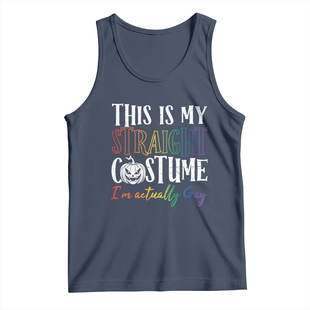Funny Halloween LGBT Tank Top This Is My Straight Costume TS09 Navy Print Your Wear