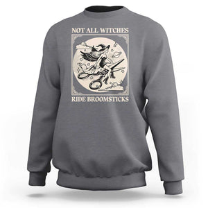 Funny Halloween Lesbian Sweatshirt Some Witches Don't Ride Broomsticks Les Witch TS09 Charcoal Print Your Wear