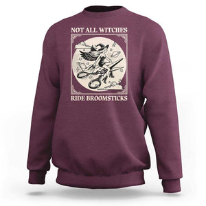 Funny Halloween Lesbian Sweatshirt Some Witches Don't Ride Broomsticks Les Witch TS09 Maroon Print Your Wear