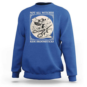 Funny Halloween Lesbian Sweatshirt Some Witches Don't Ride Broomsticks Les Witch TS09 Royal Blue Print Your Wear