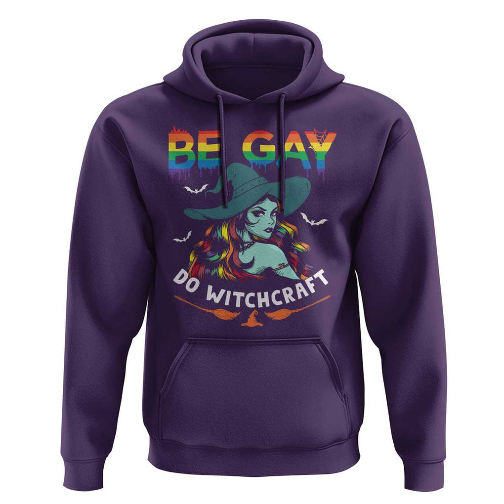 Funny Halloween LGBT Hoodie Be Gay Do Witchcraft Rainbow Witch TS09 Purple Print Your Wear