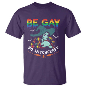Funny Halloween LGBT T Shirt Be Gay Do Witchcraft Rainbow Witch TS09 Purple Print Your Wear