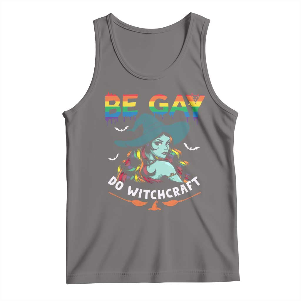 Funny Halloween LGBT Tank Top Be Gay Do Witchcraft Rainbow Witch TS09 Deep Heather Print Your Wear