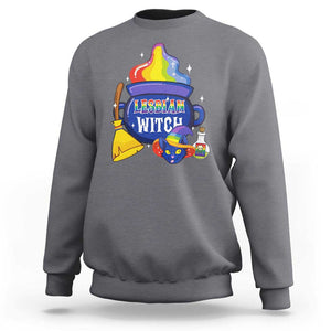 Funny Halloween LGBT Sweatshirt I'm The Lesbian Witch TS09 Charcoal Print Your Wear