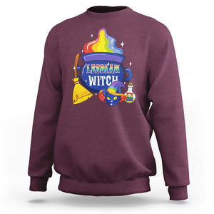 Funny Halloween LGBT Sweatshirt I'm The Lesbian Witch TS09 Maroon Print Your Wear