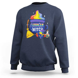 Funny Halloween LGBT Sweatshirt I'm The Lesbian Witch TS09 Navy Print Your Wear