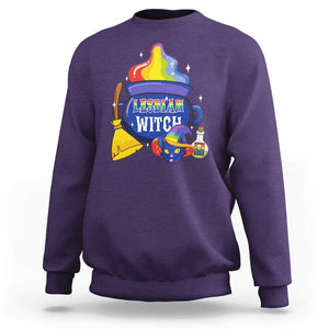 Funny Halloween LGBT Sweatshirt I'm The Lesbian Witch TS09 Purple Print Your Wear