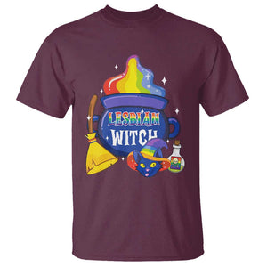 Funny Halloween LGBT T Shirt I'm The Lesbian Witch TS09 Maroon Print Your Wear