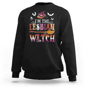 Funny Halloween LGBT Sweatshirt I'm The Lesbian Witch Spooky Season TS09 Black Print Your Wear