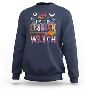 Funny Halloween LGBT Sweatshirt I'm The Lesbian Witch Spooky Season TS09 Navy Print Your Wear