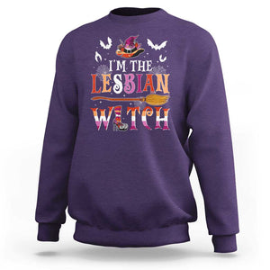 Funny Halloween LGBT Sweatshirt I'm The Lesbian Witch Spooky Season TS09 Purple Print Your Wear