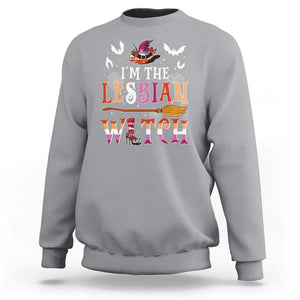 Funny Halloween LGBT Sweatshirt I'm The Lesbian Witch Spooky Season TS09 Sport Gray Print Your Wear