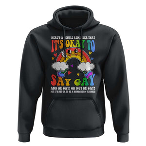 LGBT Ally Hoodie Its Ok To Say Gay Come Out Groovy Rainbow TS09 Black Print Your Wear