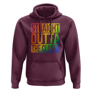 Straight Outta The Closet LGBT Come Out Hoodie TS09 Maroon Print Your Wear