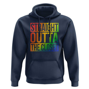 Straight Outta The Closet LGBT Come Out Hoodie TS09 Navy Print Your Wear