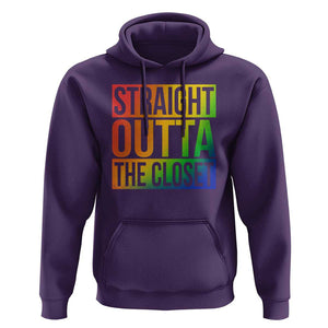 Straight Outta The Closet LGBT Come Out Hoodie TS09 Purple Print Your Wear