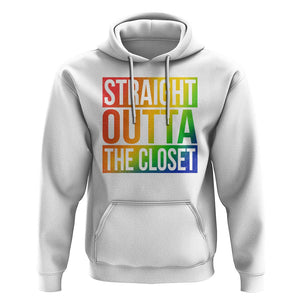 Straight Outta The Closet LGBT Come Out Hoodie TS09 White Print Your Wear