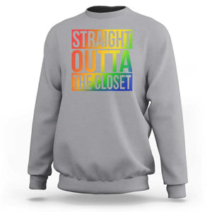 Straight Outta The Closet LGBT Come Out Sweatshirt TS09 Sport Gray Print Your Wear