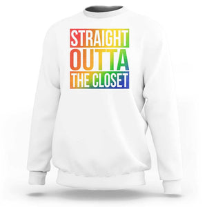 Straight Outta The Closet LGBT Come Out Sweatshirt TS09 White Print Your Wear