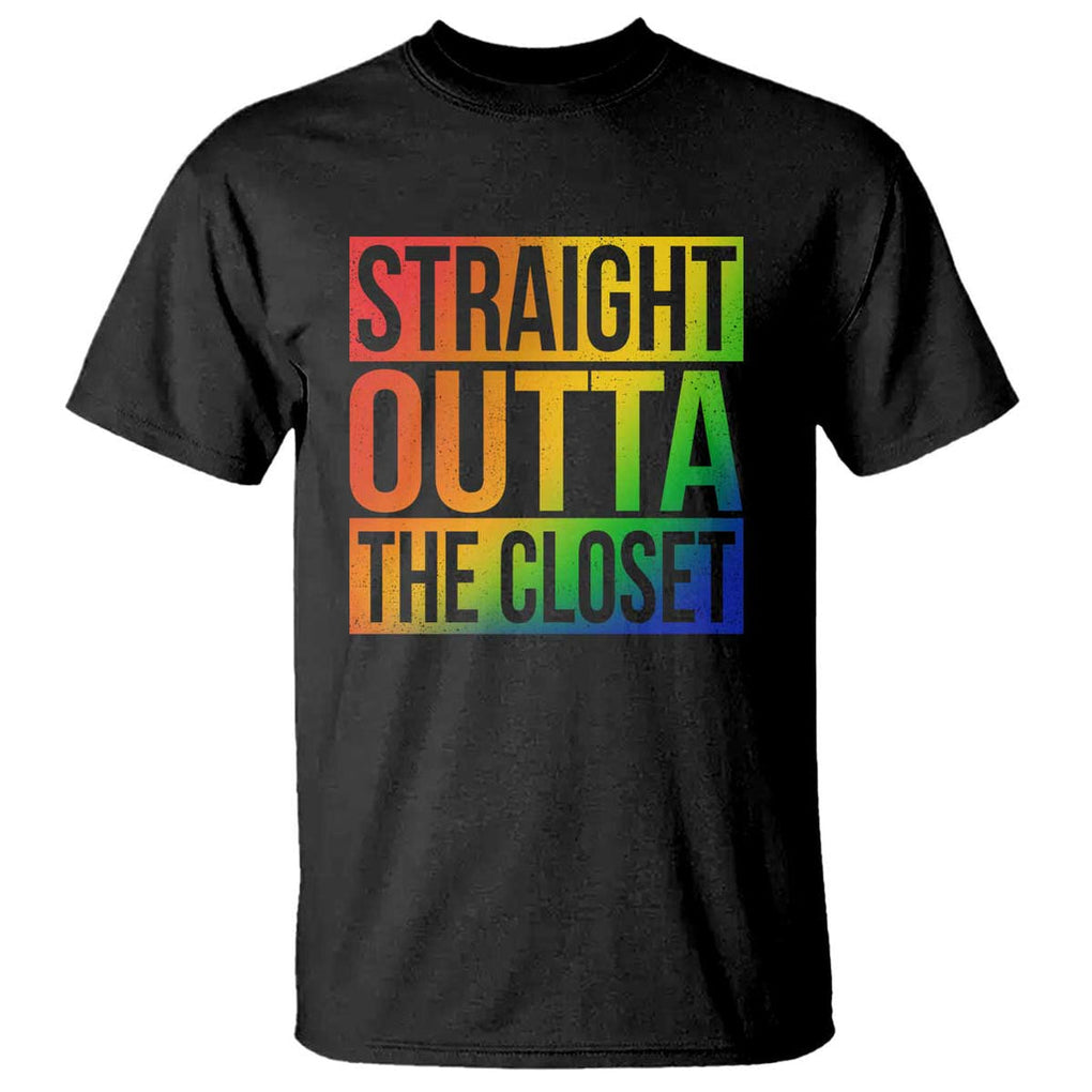 Straight Outta The Closet LGBT Come Out T Shirt TS09 Black Print Your Wear