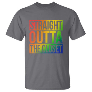 Straight Outta The Closet LGBT Come Out T Shirt TS09 Charcoal Print Your Wear