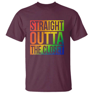 Straight Outta The Closet LGBT Come Out T Shirt TS09 Maroon Print Your Wear