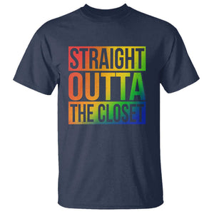 Straight Outta The Closet LGBT Come Out T Shirt TS09 Navy Print Your Wear