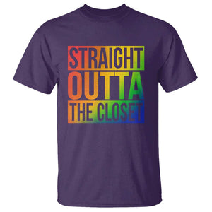 Straight Outta The Closet LGBT Come Out T Shirt TS09 Purple Print Your Wear