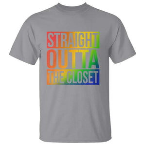 Straight Outta The Closet LGBT Come Out T Shirt TS09 Sport Gray Print Your Wear