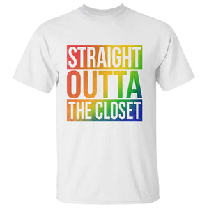 Straight Outta The Closet LGBT Come Out T Shirt TS09 White Print Your Wear