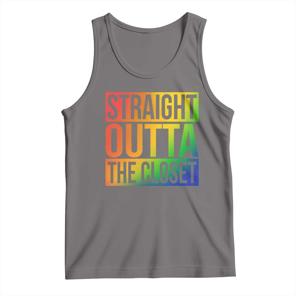 Straight Outta The Closet LGBT Come Out Tank Top TS09 Deep Heather Print Your Wear