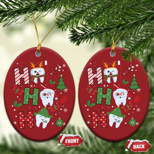 Christmas Dentist Christmas Ornament Ho Ho Ho Tooth Dental TS09 Oval Red Print Your Wear