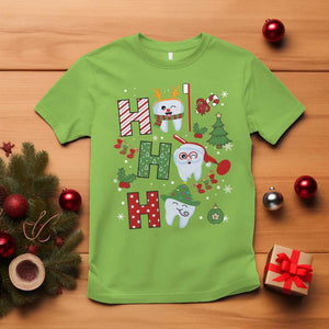 Dentist Christmas Ho Ho Ho Funny Tooth Dental T Shirt TS09 Lime Print Your Wear