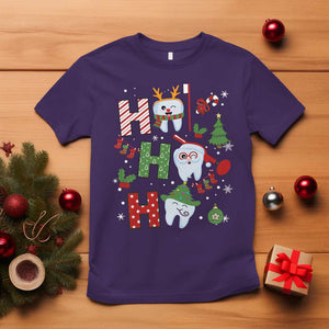 Dentist Christmas Ho Ho Ho Funny Tooth Dental T Shirt TS09 Purple Print Your Wear