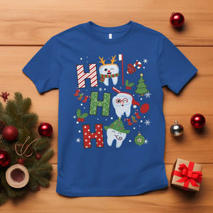 Dentist Christmas Ho Ho Ho Funny Tooth Dental T Shirt TS09 Royal Blue Print Your Wear