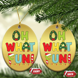 Oh What Fun Xmas Candy Cane Christmas Ornament TS09 Oval Gold Print Your Wear