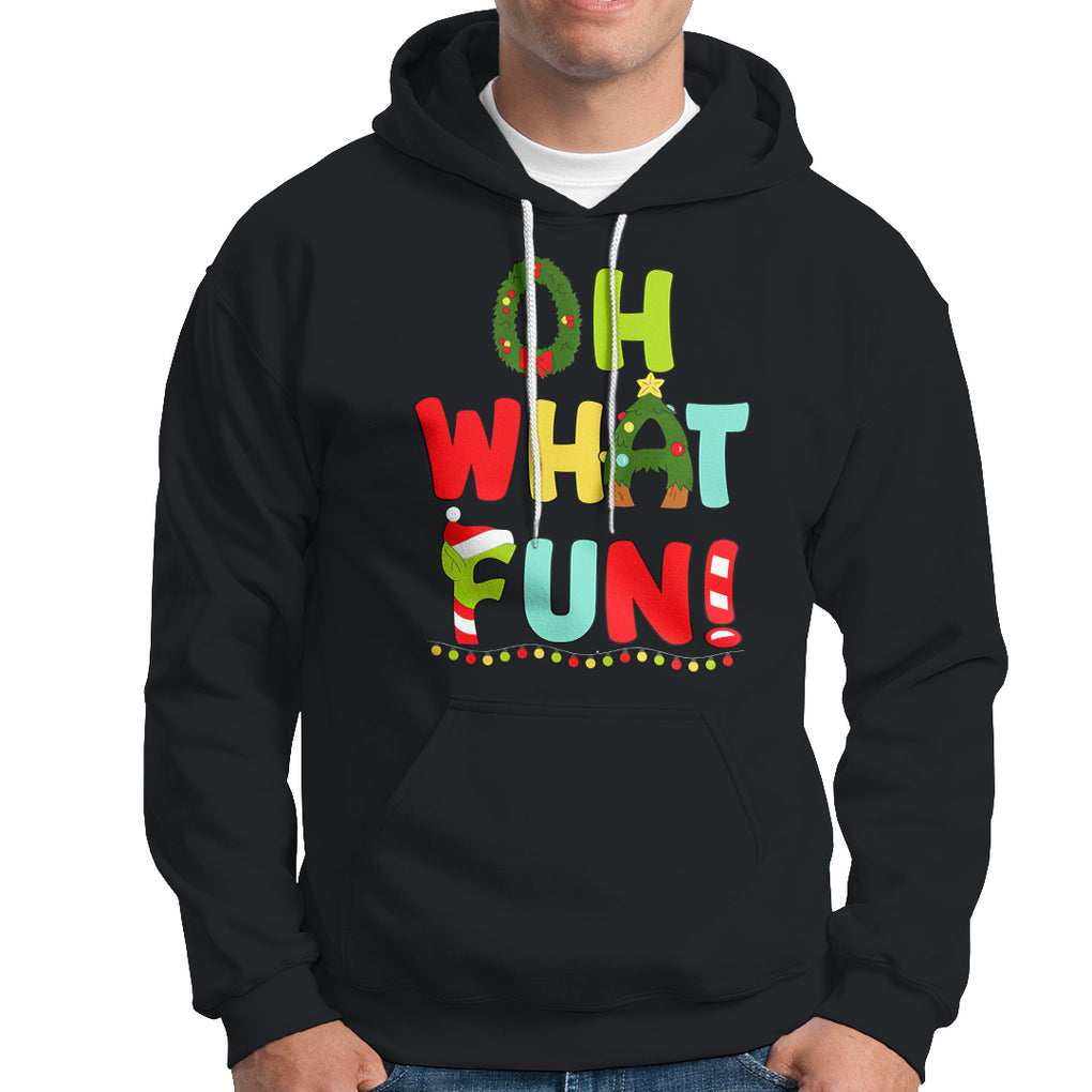 Oh What Fun Christmas Tree Candy Cane Hoodie TS09 Ice Gray Printyourwear