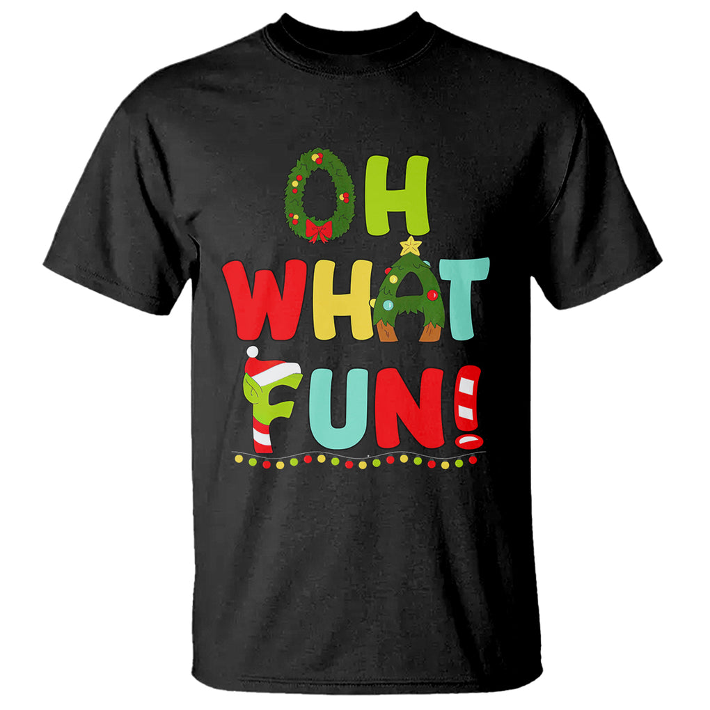 Oh What Fun Christmas Tree Candy Cane T Shirt TS09 Ice Gray Printyourwear