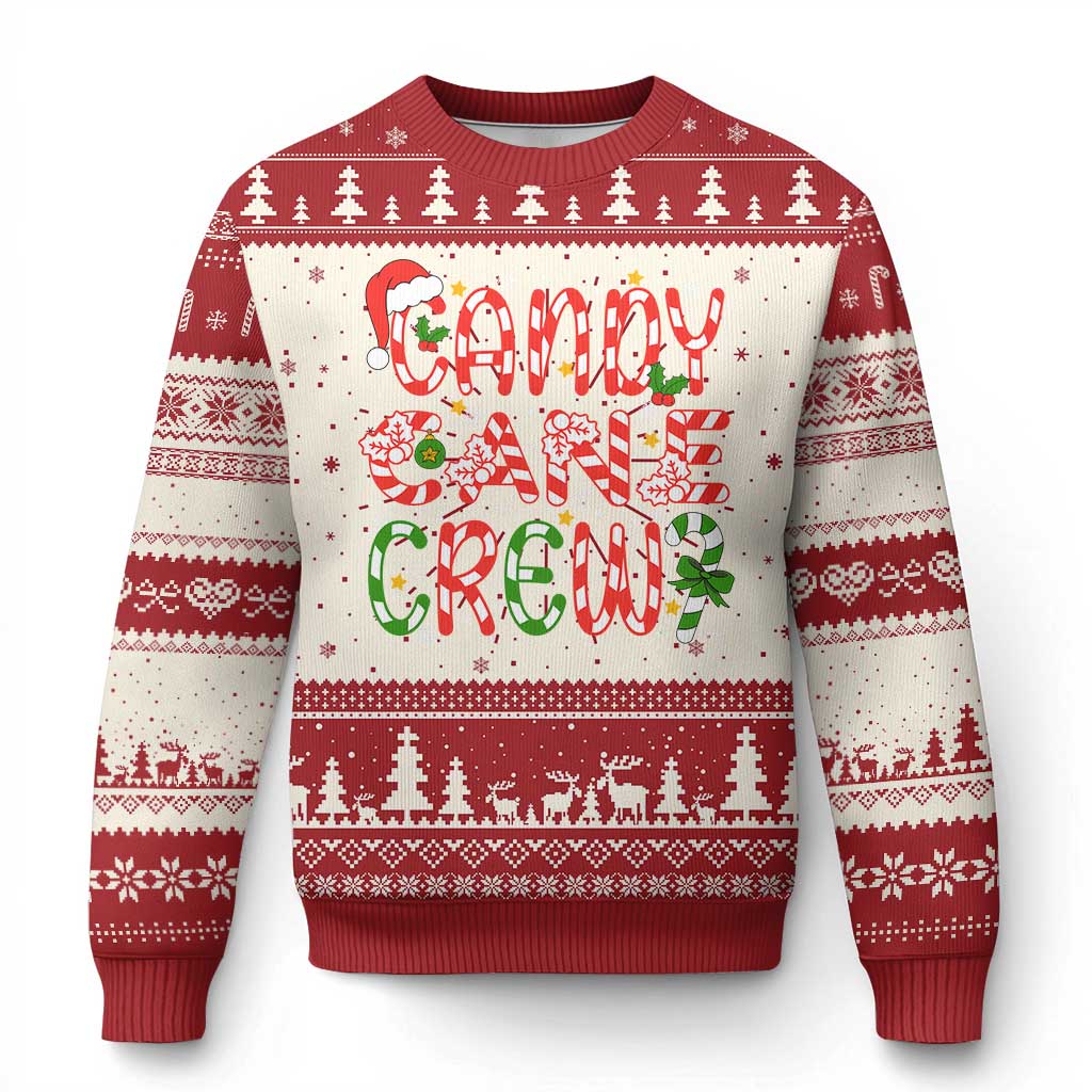 Candy Cane Crew Friend Squad Xmas Matching Ugly Christmas Sweater TS09 Red Print Your Wear