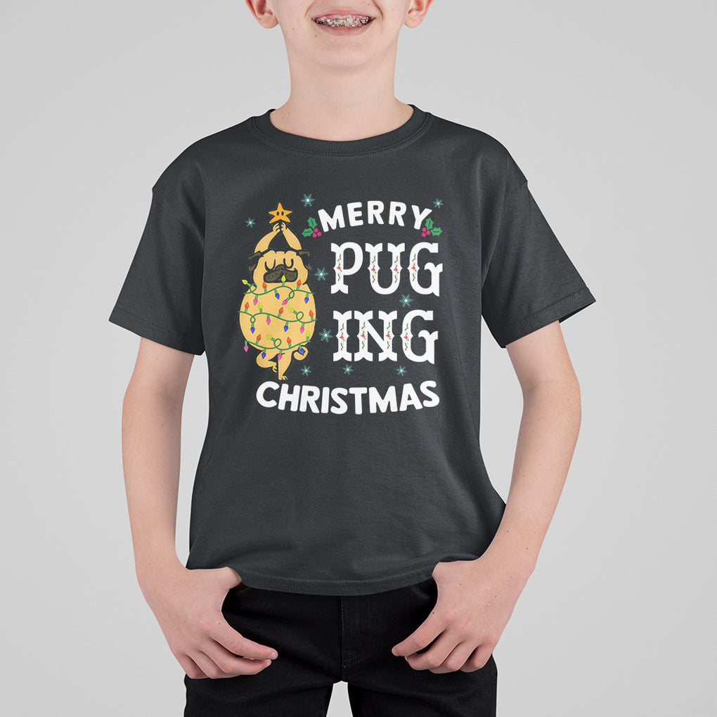 Merry Pugging Christmas Dog Pugmas Pug Xmas T Shirt For Kid TS09 Dark Heather Printyourwear