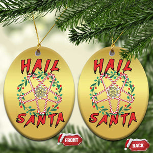 Hail Santa Christmas Ornament Candy Pentagram Xmas Devil TS09 Oval Gold Print Your Wear