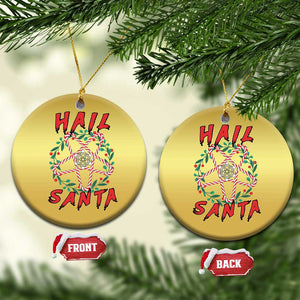 Hail Santa Christmas Ornament Candy Pentagram Xmas Devil TS09 Circle Gold Print Your Wear