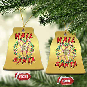 Hail Santa Christmas Ornament Candy Pentagram Xmas Devil TS09 Bell Flake Gold Print Your Wear