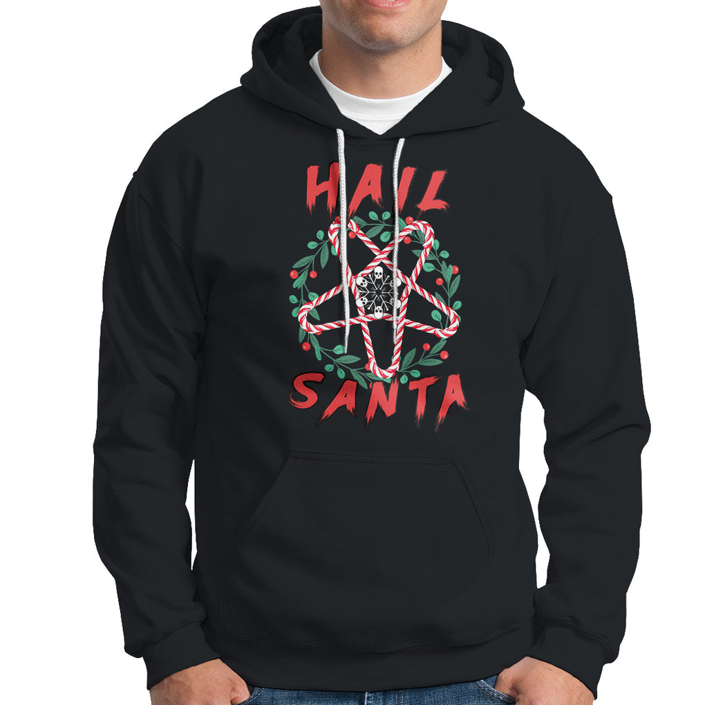 Hail Santa Krampus Ugly Christmas Candy Star Hoodie TS09 Ice Gray Printyourwear