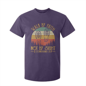 Christian T Shirt For Kid Walk By Faith Not By Sight Retro TS09 Purple Print Your Wear