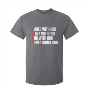 Christian T Shirt For Kids - Amen Agree Move End With God Never Doubt Faith Tee TS09 Charcoal Print Your Wear