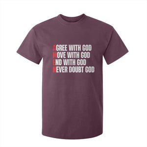 Christian T Shirt For Kid Amen Agree Move End With God Never Doubt God TS09 Maroon Print Your Wear